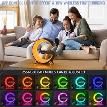 Alarm Clock Bluetooth Speaker Home Soundbar 15W Wireless Charger APP Control RGB Night Light Atmosphere Lamp for Iphone Samsung