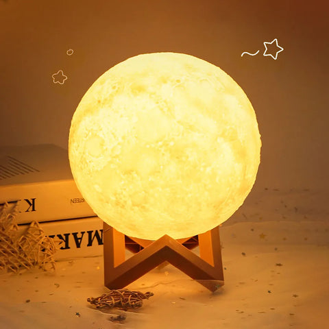 3D Print Moon Lamp Battery LED Night Light Warm Color Moon Lamp Children's Night Lamp Bedroom Decoration Birthday Gifts