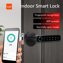 Biometric Fingerprint Smart Door Lock Electronic Digital Lock With Tuya Password Fingerprint Keyless Security Door Handle Home